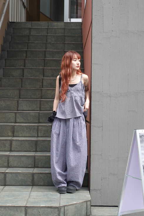 チェックボリュームラフパンツ